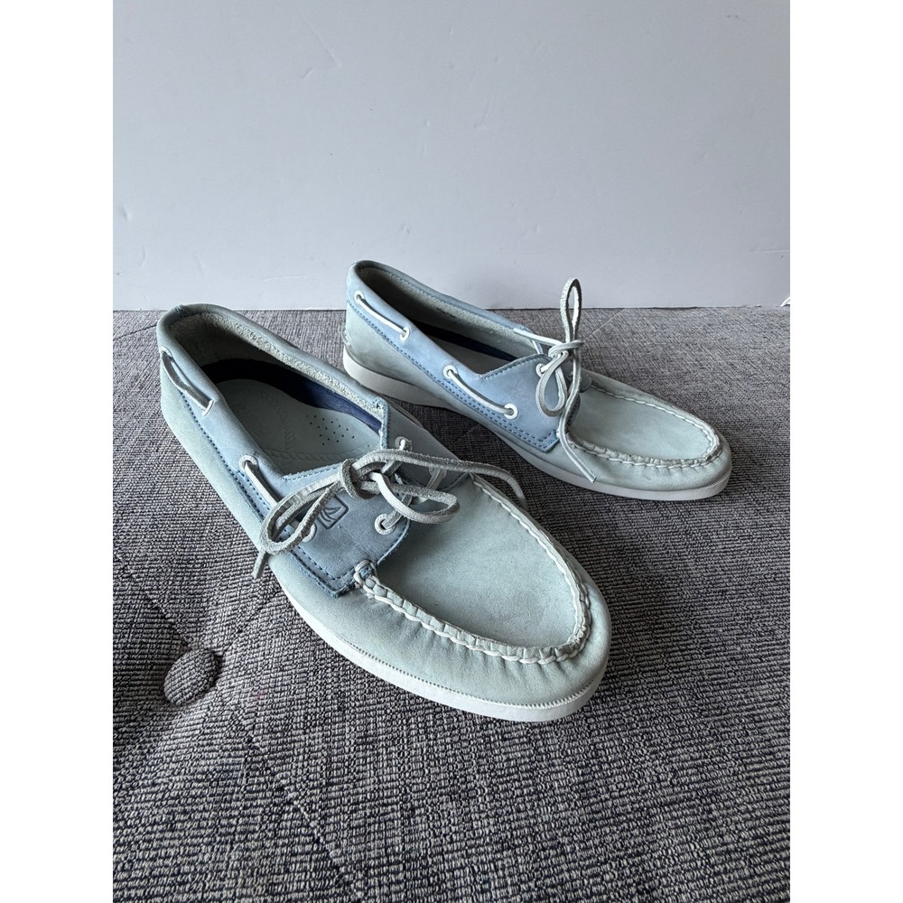 Sperry Top-Sider Womens Boat Shoes Blue Green Leather 9263022 Size 8M
